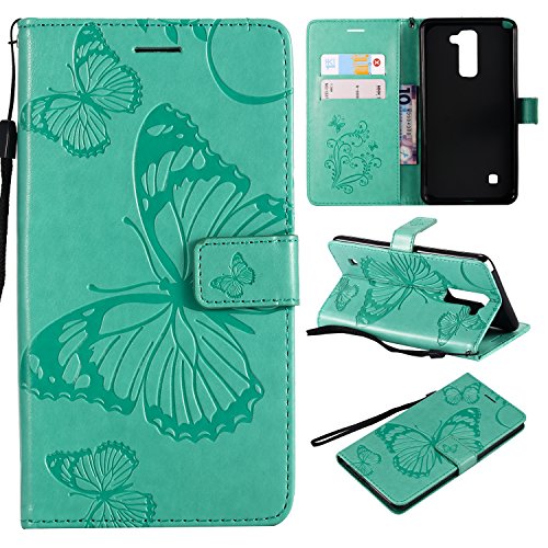 NOMO LG Stylo 2 Case LG Stylo 2 Wallet Case LG Stylo 2 Plus Case with Card Holders Folio Flip PU Leather Butterfly Case Cover with Credit Card Slots Kickstand Phone Case for LG Stylus 2 Plus Green - B07G79WFSS